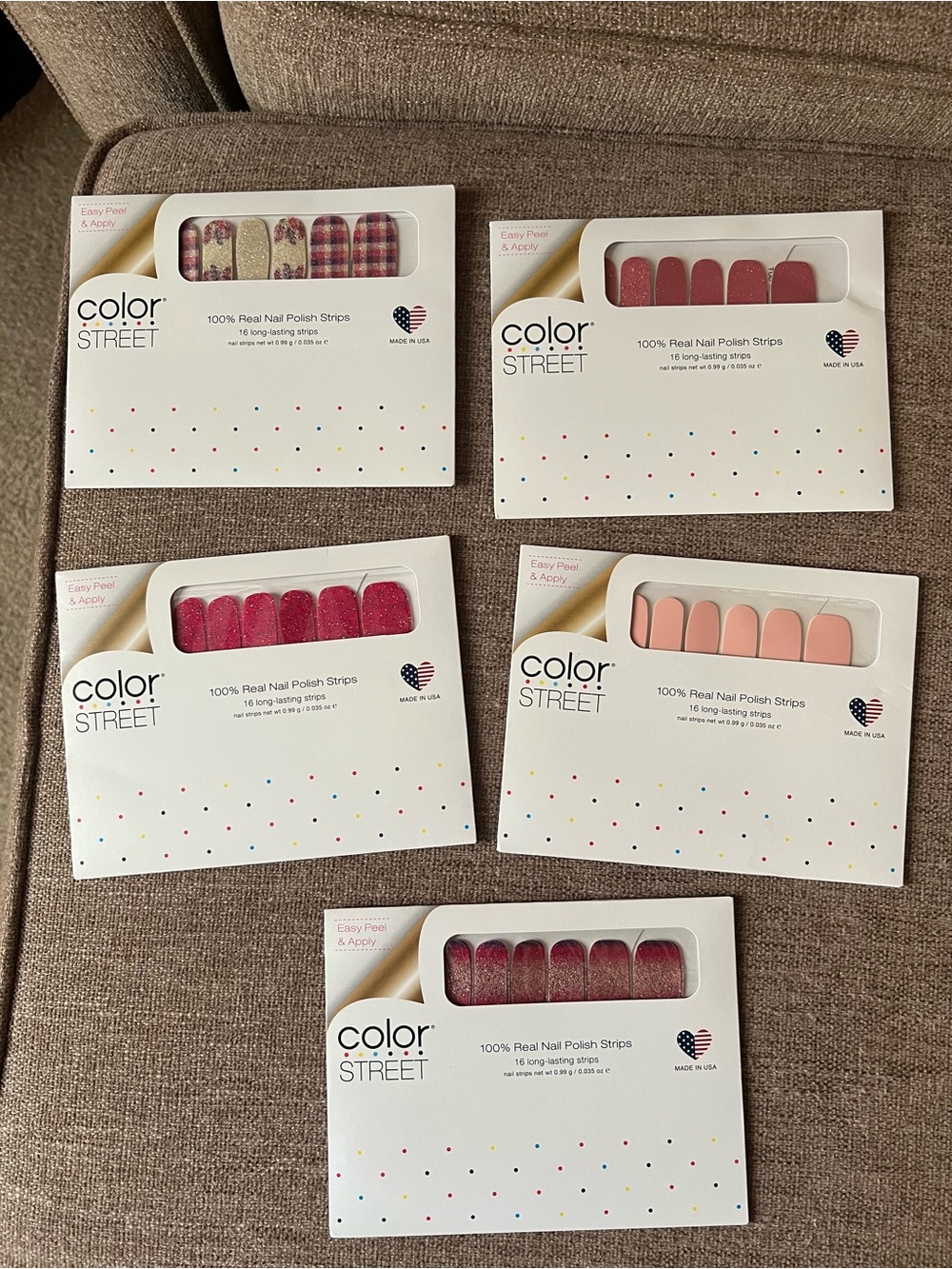 Retired Color Street Nail Polish Strips Lot of 5 NIP Factory Sealed Rare Shades